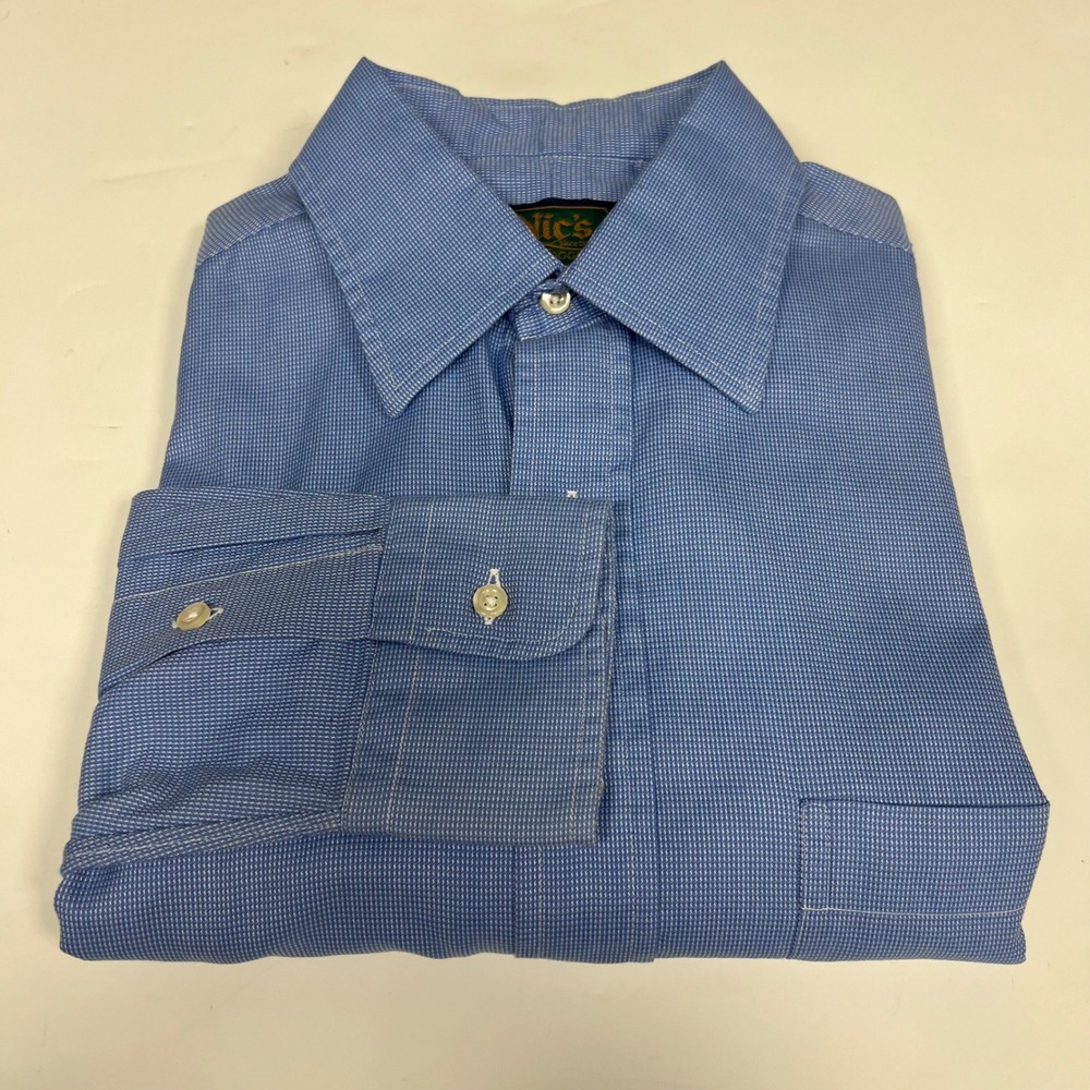 Gitman Bros for Nic's Toggery Dress Shirt Blue Cotton Button Down Mens 15 1/2